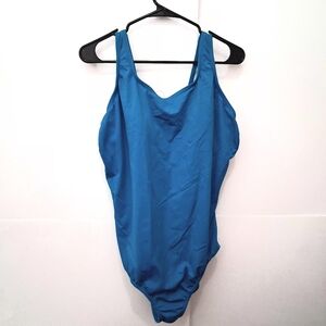 LANDS' END Ocean Blue Women's One Piece Swimsuit Size 18W